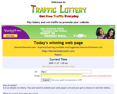 Product picture Traffic Lottery - Get Free Traffic Everyday