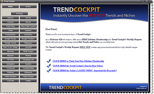 Product picture Trend Cockpit - Instantly Uncover the Hottest Trends and Niches